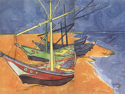 Boats on the Beach of Saintes-Maries (nn04)